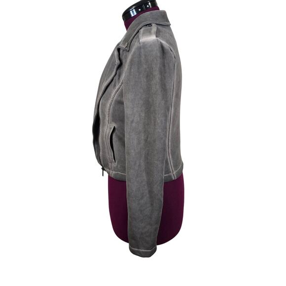 Women's Shinestar Gray Faded Look Suede Cropped Jacket | Size Medium - Picture 3 of 10